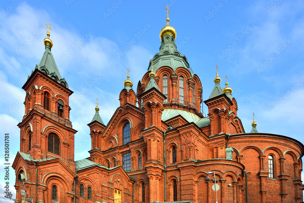 Uspensky Cathedral in Helsinki. Built 1868, it is largest Orthodox Cathedral in Western Europe