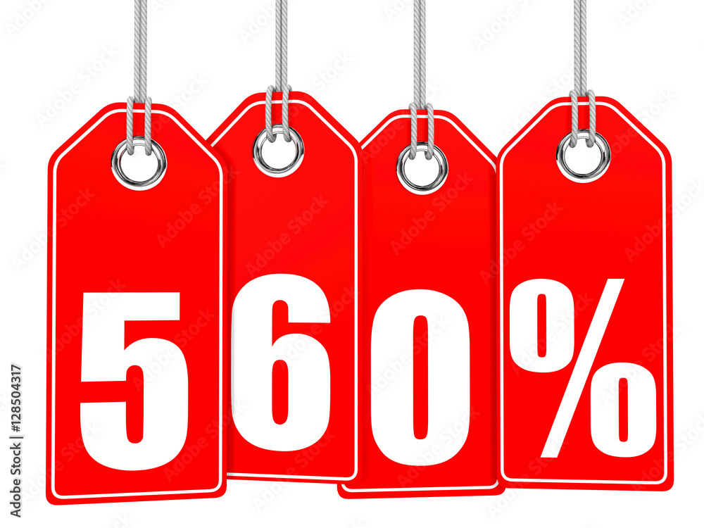 Discount 560 percent off. 3D illustration. Discount 560 percent off. 3D illustration.