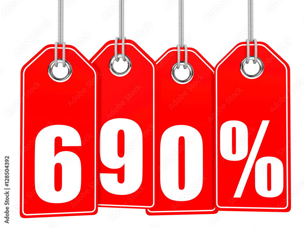 Discount 690 percent off. 3D illustration. Discount 690 percent off. 3D illustration.