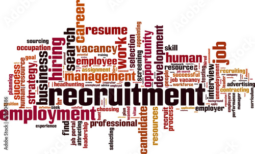 Recruitment word cloud concept. Vector illustration