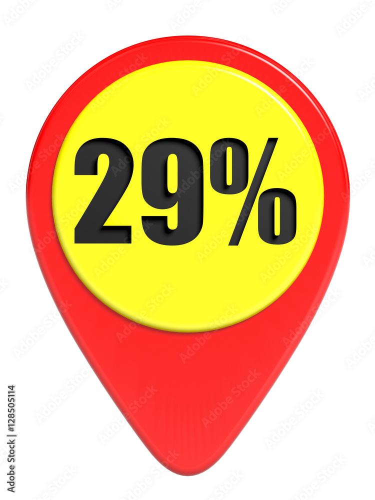 Discount 29 percent off. 3D illustration on white background. Discount 29 percent off. 3D illustration on white background.