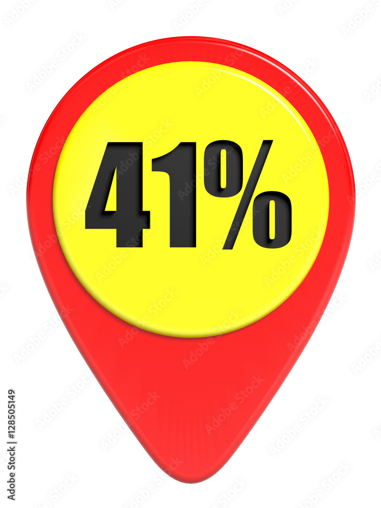 Discount 41 percent off. 3D illustration on white background. Discount 41 percent off. 3D illustration on white background.