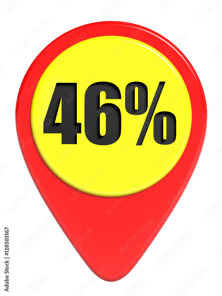 Discount 46 percent off. 3D illustration on white background. Discount 46 percent off. 3D illustration on white background.