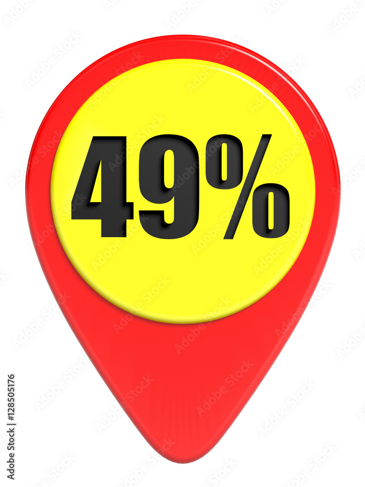 Discount 49 percent off. 3D illustration on white background. Discount 49 percent off. 3D illustration on white background.