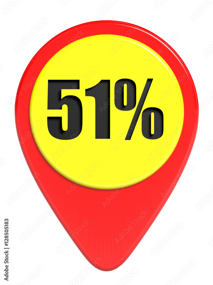 Discount 51 percent off. 3D illustration on white background. Discount 51 percent off. 3D illustration on white background.