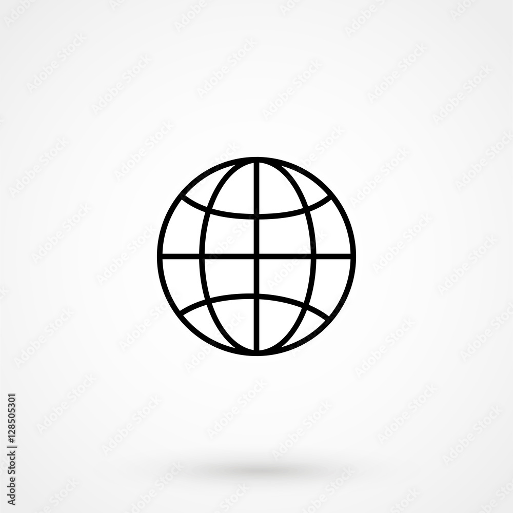 Globe Icon in trendy flat style isolated on grey background. Globe Icon in trendy flat style isolated on grey background.