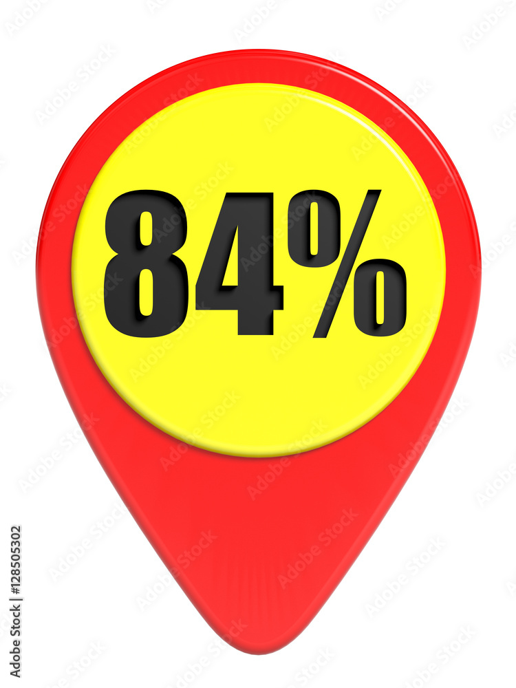 Discount 84 percent off. 3D illustration on white background. Discount 84 percent off. 3D illustration on white background.