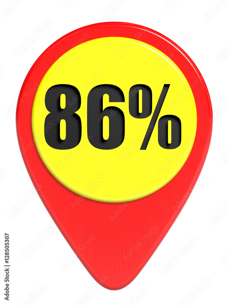 Discount 86 percent off. 3D illustration on white background. Discount 86 percent off. 3D illustration on white background.