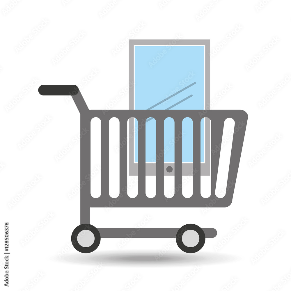 buying cart smartphone mobile design vector illustration eps 10 buying cart smartphone mobile design vector illustration eps 10