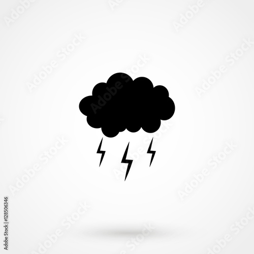 lightning rain cloud icon