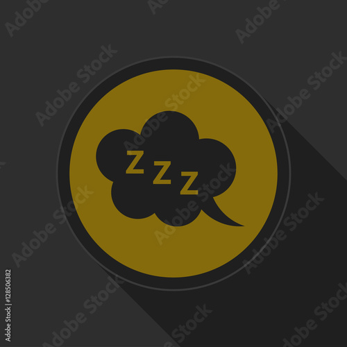 yellow round button - black ZZZ speech bubble icon