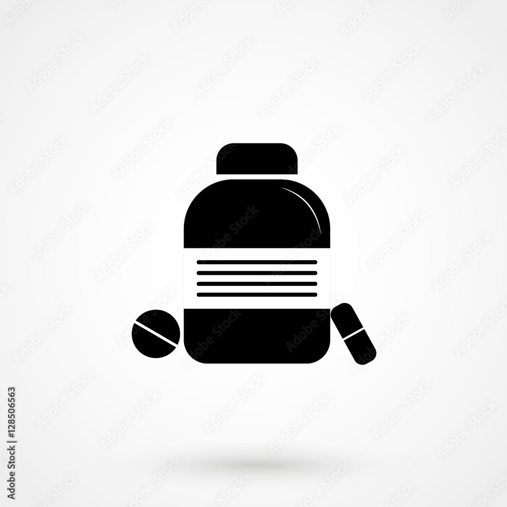 nutritional supplements icon vector, solid flat sign, pictogram isolated on white, logo illustration