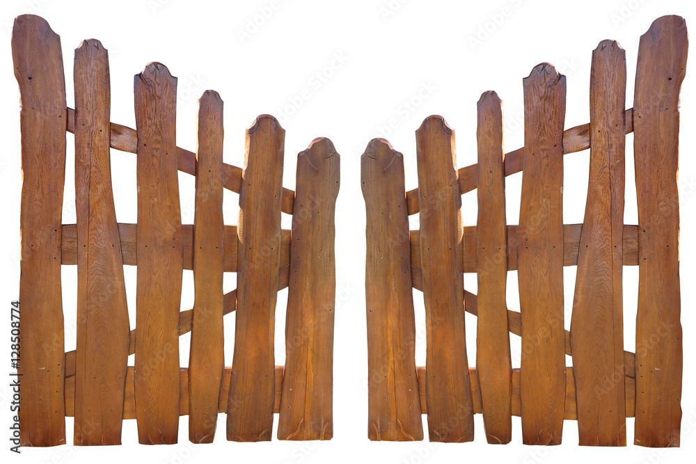 Wooden fence at ranch isolated over white Wooden fence at ranch isolated over white