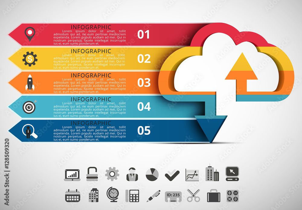 Cloud Element Infographic With Arrow Tabs Stock Template Adobe Stock cloud-element-infographic-with-arrow-tabs-stock-template-adobe-stock