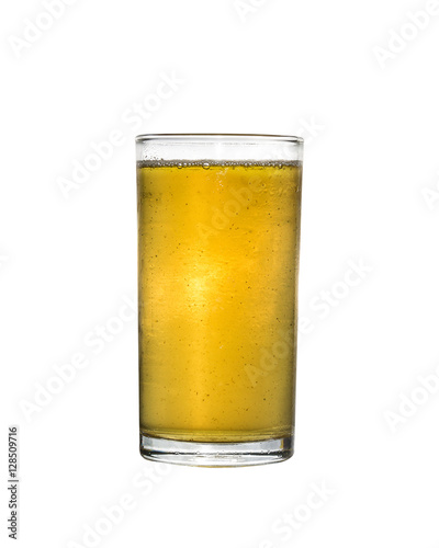Glass of beer isolated on a white background with Clipping Path