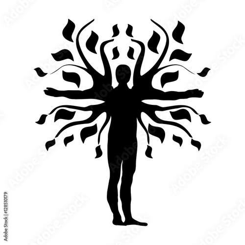 Human Tree Silhouette Icon Symbol Design. Vector illustration isolated on white background. 