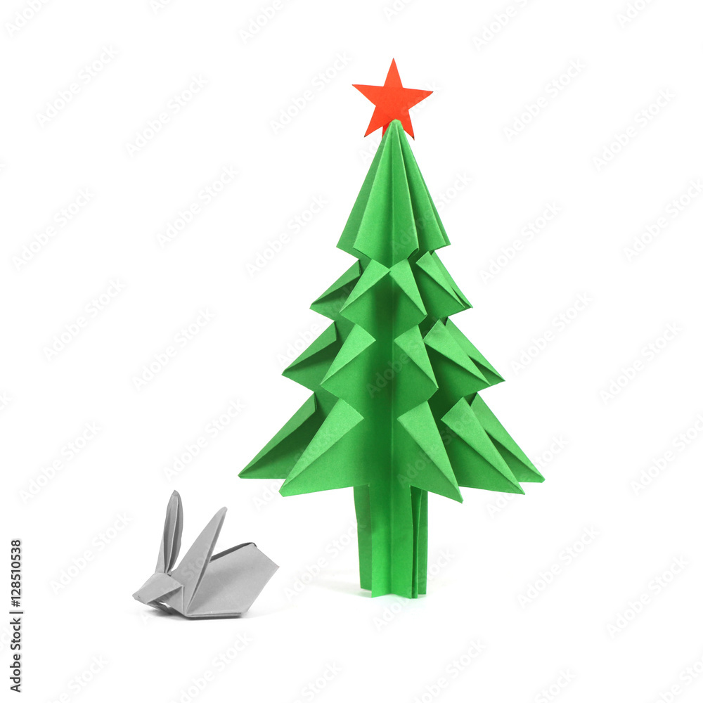 Obraz premium Origami christmas tree