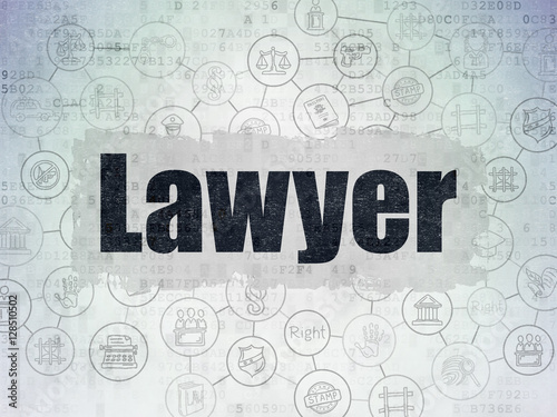 Law concept: Lawyer on Digital Data Paper background