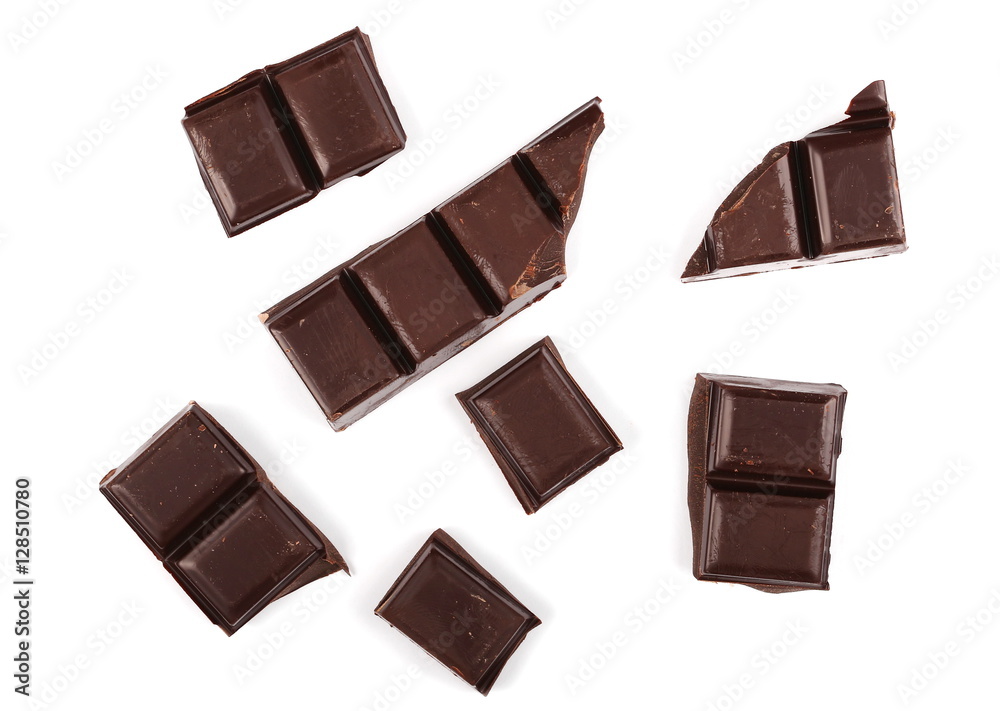 Obraz premium chocolate bars isolated on white background