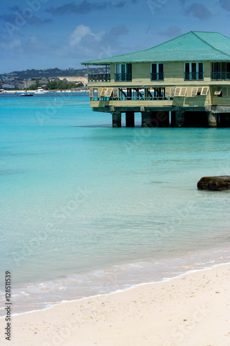 House on turquiose sea in Barbados