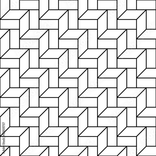 Abstract geometric black and white graphic design deco 3d stairs pattern