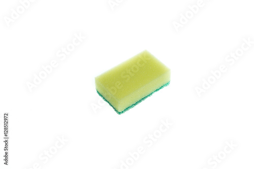 Sponges for washing close-up on the table. Fight with dirt. Cannon Housewives.