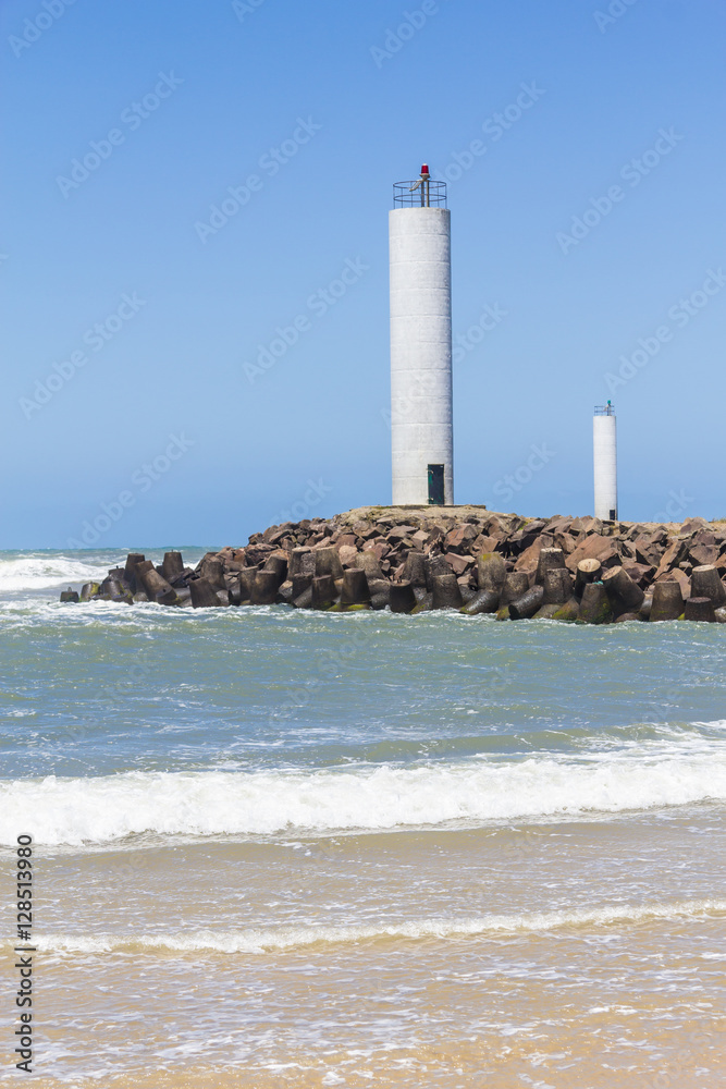 Torres lighthouse in a windy day and blue sky