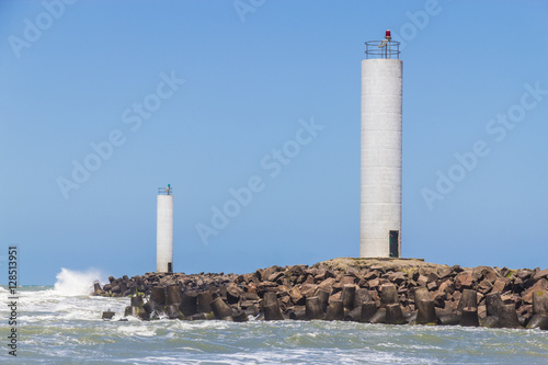 Torres lighthouse in a windy day and blue sky