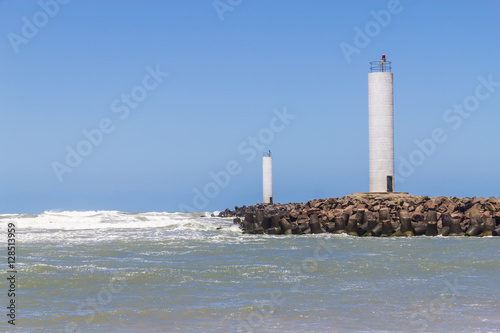 Torres lighthouse in a windy day and blue sky