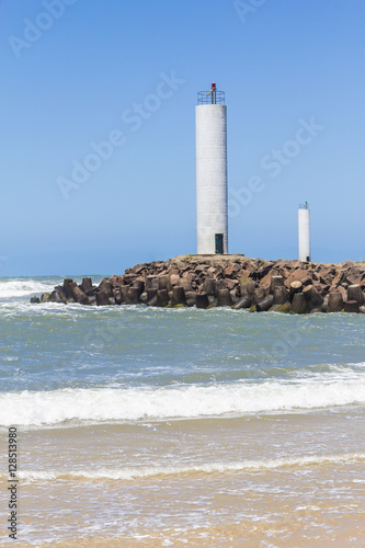 Torres lighthouse in a windy day and blue sky