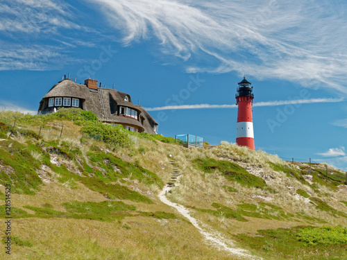 Leuchtturm in Hörnum auf der deutschen Nordseeinsel Sylt im Norden