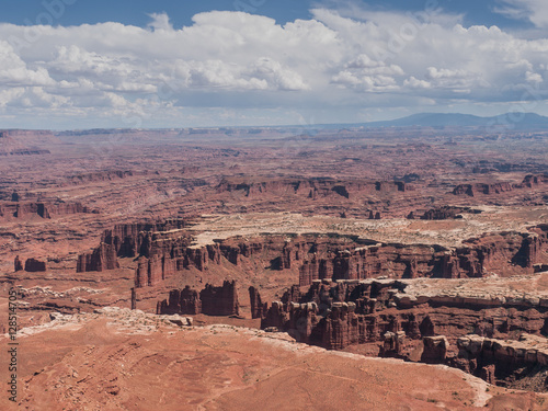 Canvas Print Clouds linger over the Needles district in Canyonlands National Park Utah