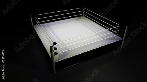 Rotating Wrestling - Boxing Ring on Black Background