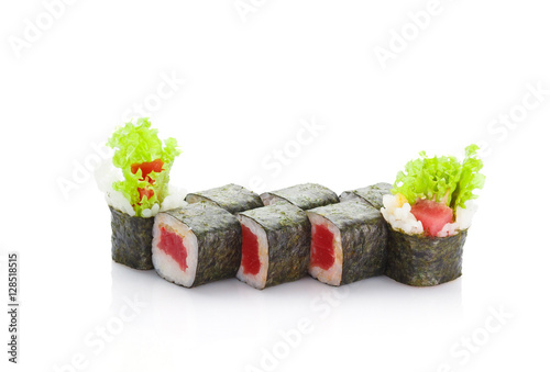 Wallpaper Mural Sushi roll with tune isolated on white background Torontodigital.ca