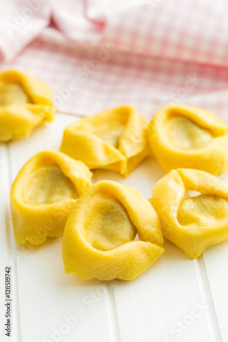 Italian traditional tortellini pasta.