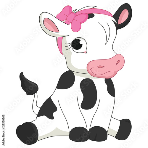 Vector Illustration Of Cartoon Baby Calf