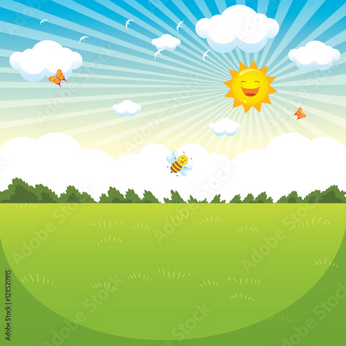 Vector Illustration Of Green Landscape