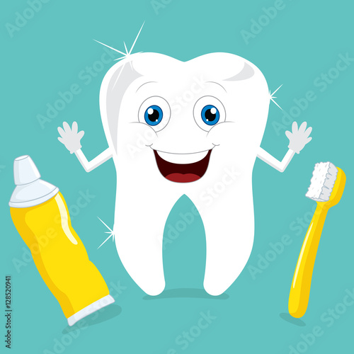 Vector Illustration Of Cartoon Tooth
