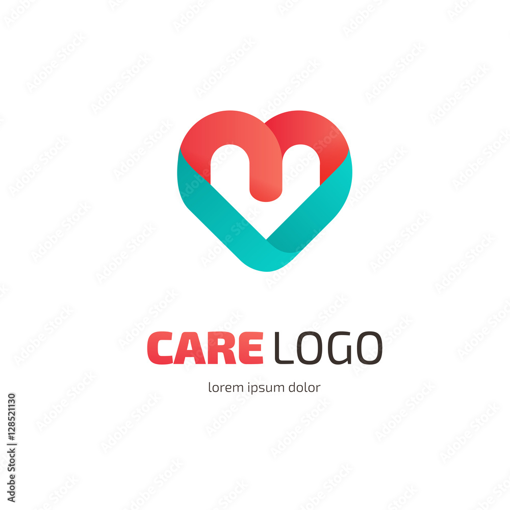 Logo design care vector template
