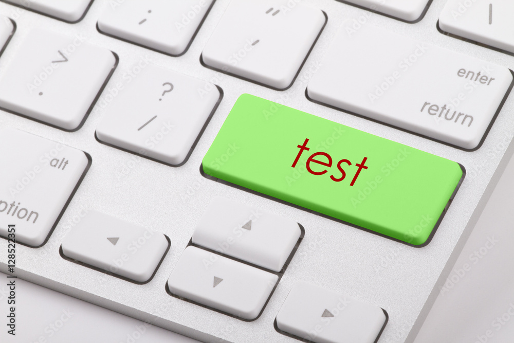 Test word written on computer keyboard. Test word written on computer keyboard.