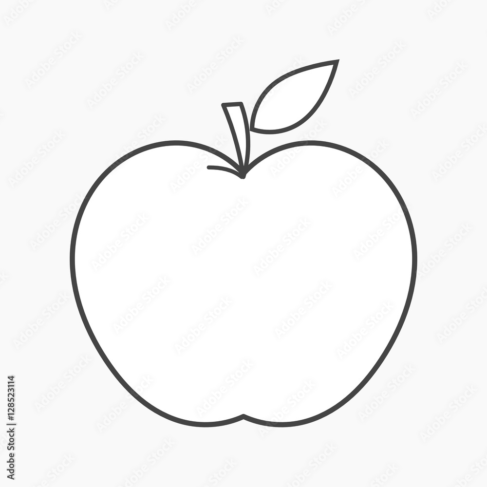 Apple outline shape vector Apple outline shape vector