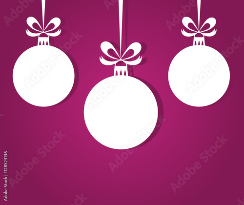 Christmas baubles purple background