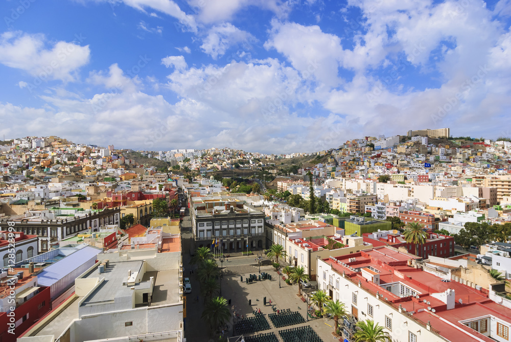 Views of the city of Las Palmas de Gran Canaria from the cathedr