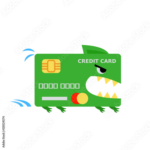 Angry credit card in rush icon