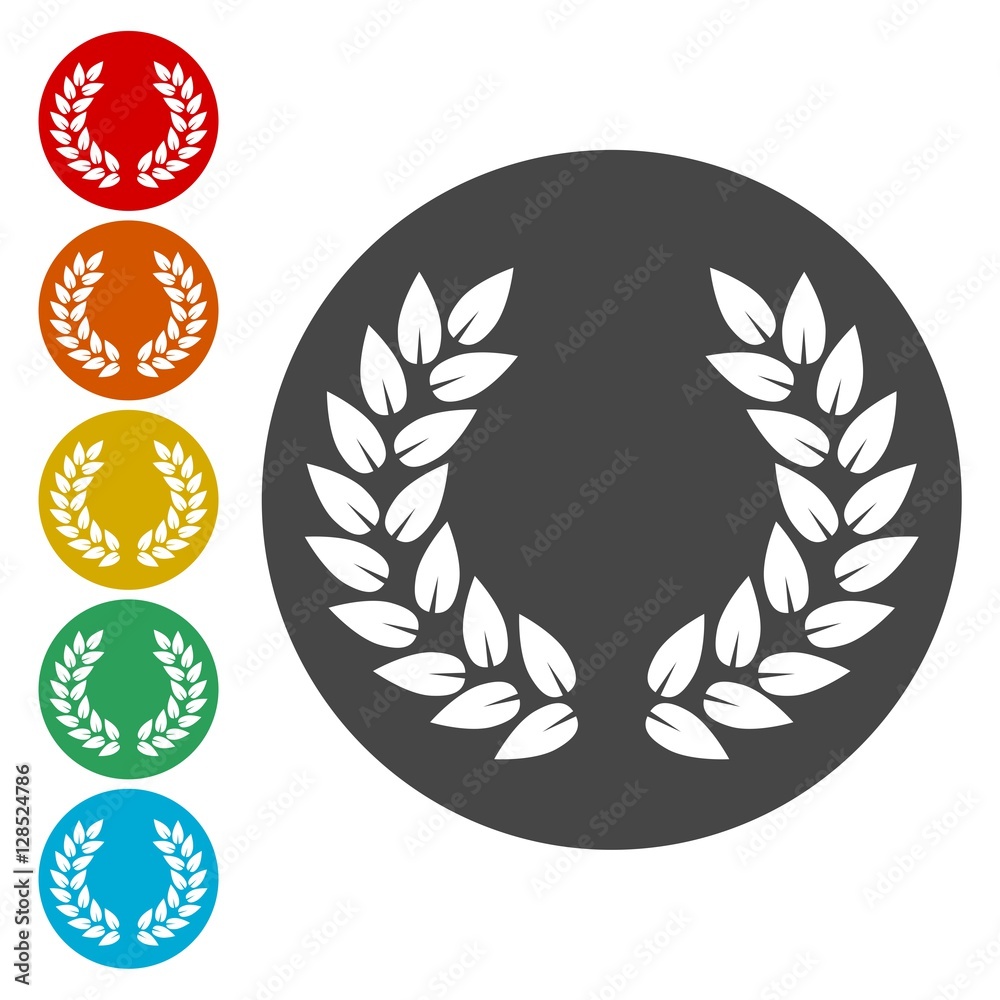 Laurel icon, Lorbeerkranz schwarz, Laurel wreath Laurel icon, Lorbeerkranz schwarz, Laurel wreath