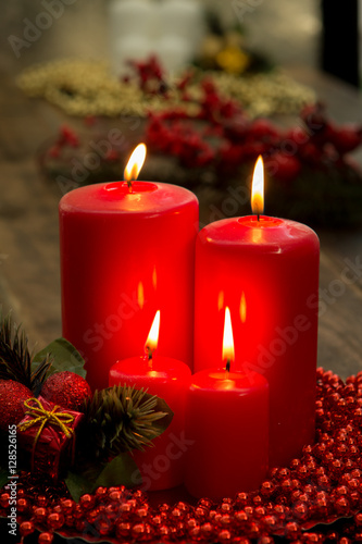 Red candles for Christmas