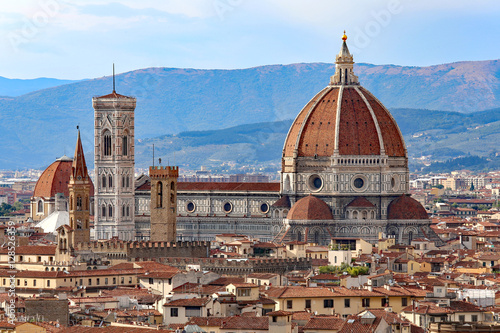 Fotografering city of FLORENCE with the great dome of the Cathedral