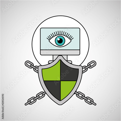 security system data eye surveillance vector illustration eps 10