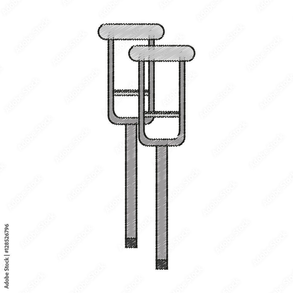 Crutches icon. Medical health care hospital and emergency theme. Isolated design. Vector illustration Crutches icon. Medical health care hospital and emergency theme. Isolated design. Vector illustration