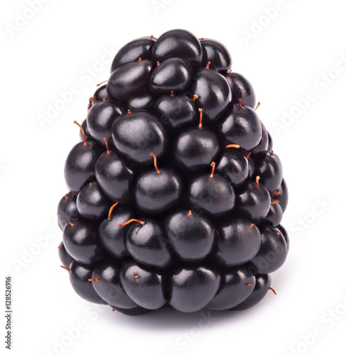 Ripe blackberry isolated on white background with clipping path
